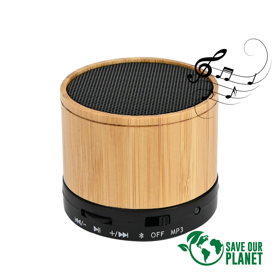 B94-Principal3 Parlante Altavoz Bluetooth de Bamboo "WAVE"