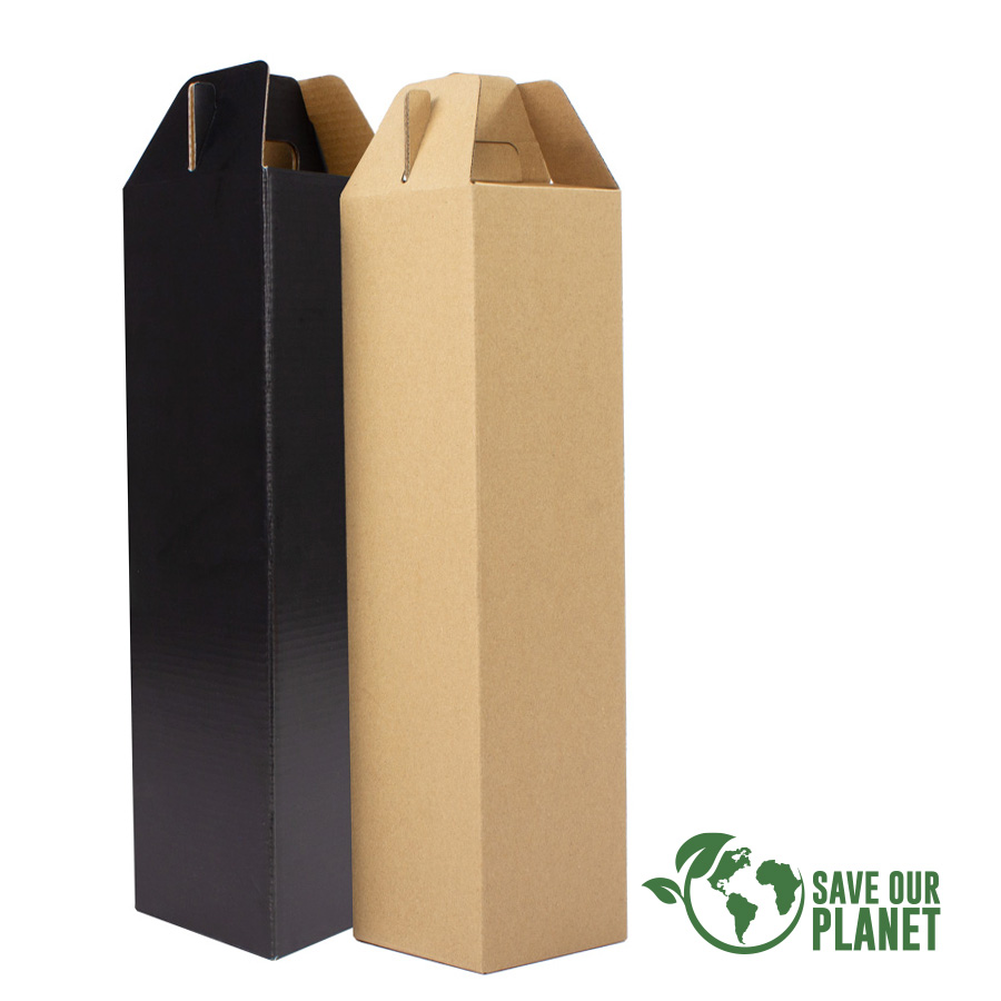 F26-SOP Caja autoarmable con asas, para 1 botella de Vino