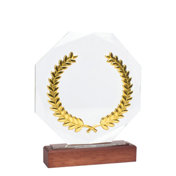 A84-11-Principal Trofeo Galvano de Madera, Cristal y Acero "Phelps"