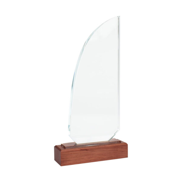 A85-11-2 Trofeo Galvano de Madera y Cristal "Sail"