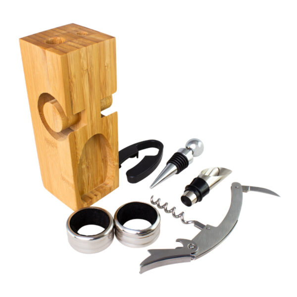 B72-06 Set de Vino rectangular de Bamboo