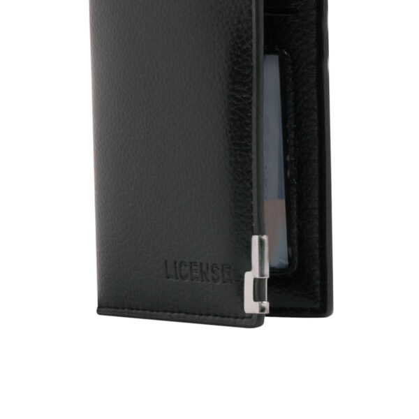 B73-7-1-1 Porta-Tarjetas vertical de Eco-Cuero "LICENSE"