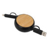B84-08-1 Connect Multicargador Retráctil 4 en 1 de ABS/Bamboo
