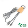 B85-Principal Connect Multicargador 4 en 1 de Bamboo con llavero.