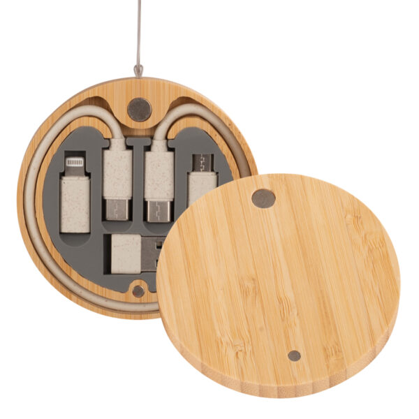 B86-1 Connect Multicargador 6 en 1 de Bamboo y Trigo.