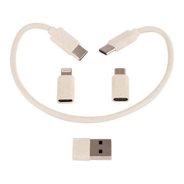 B86-3 Connect Multicargador 6 en 1 de Bamboo y Trigo.