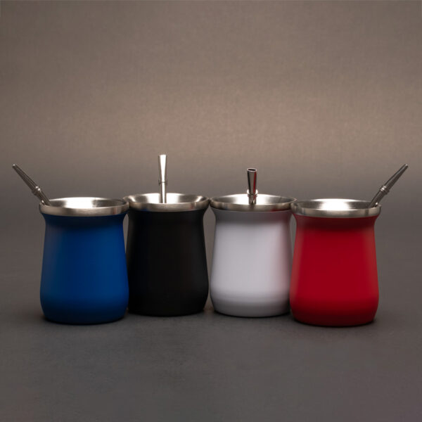 Vaso Térmico metálico "MATE" 300ml. con Bombilla