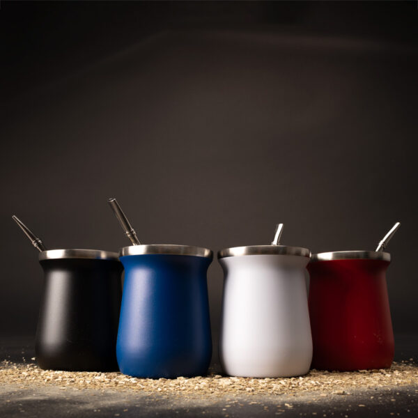 Vaso Térmico metálico "MATE" 300ml. con Bombilla