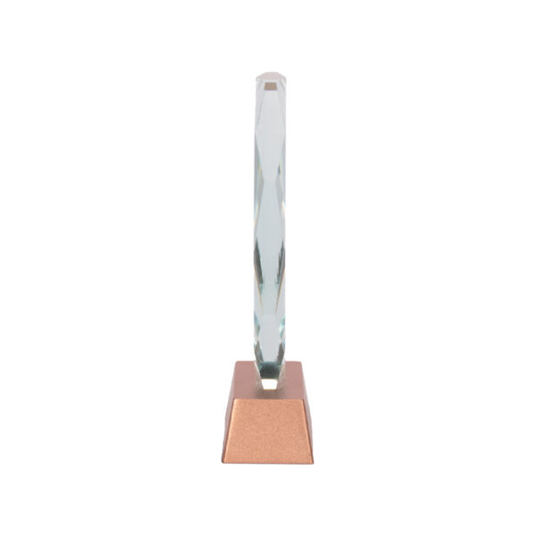 Capa-8-2-1 Trofeo Galvano de Cristal "RUNE" con base encobrizada.