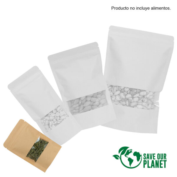 E15-001 Bolsa doypack 80ml de papel kraft, para Alimentos