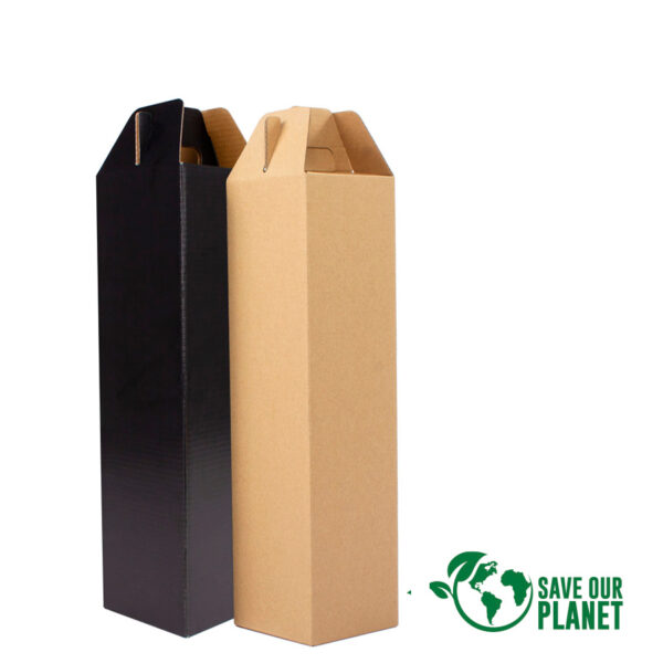 F26-SOP-2026 Caja autoarmable con asas, para 1 botella de Vino