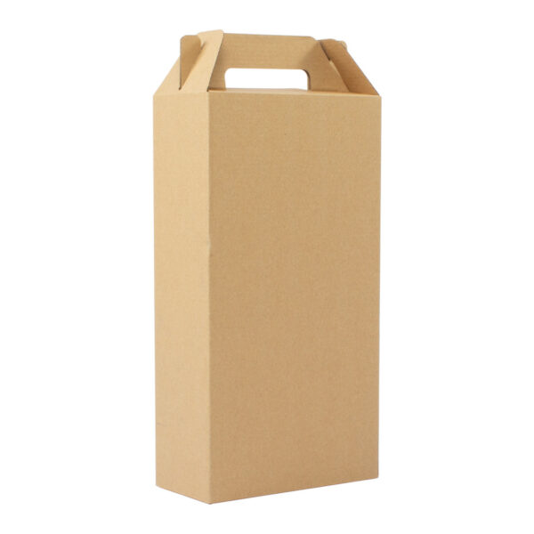 F27-02 Caja autoarmable con asas, para 2 botellas de Vino