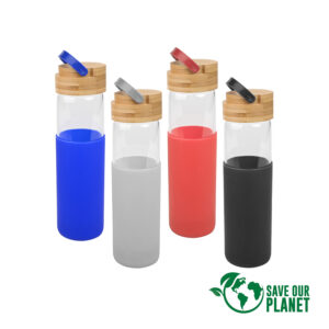 M57-Principal Botella de Vidrio con funda de silicona 600cc