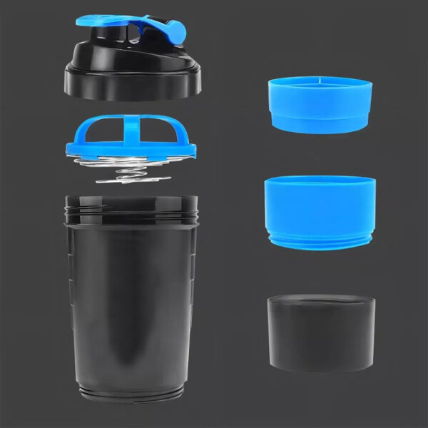 M90-1 Vaso Gym para batidos proteína "SHAKE", con 4 compartimentos.