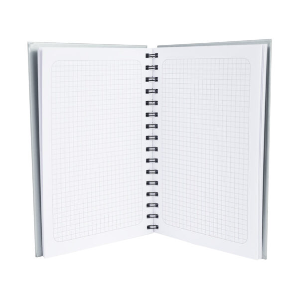 N59-3 Cuaderno matemáticas tapa dura plateada.
