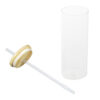 Botella Vidrio Borosilicato Sublimación, tapa Bamboo 500cc