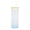 Botella Vidrio Borosilicato Sublimación, tapa Bamboo 500cc