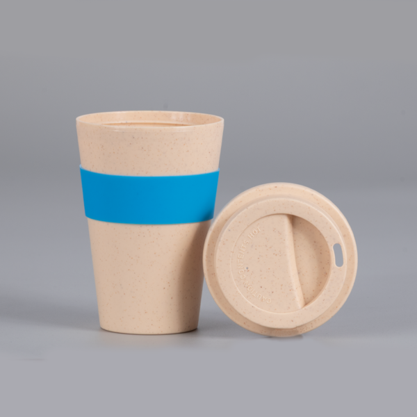 Mug Eco Cup "WHEAT STRAW" 355cc con banda silicona