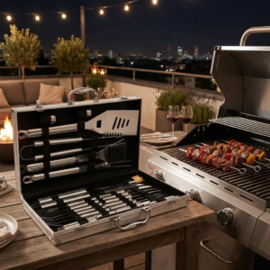 H28-2026 Deluxe BBQ Set Metálico de 24 piezas