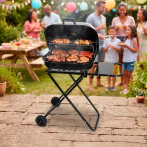 H42-2026 Parrilla plegable con Ruedas